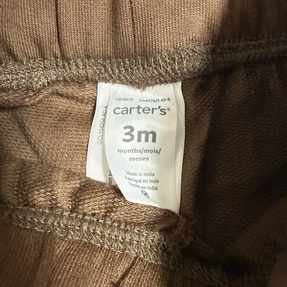 Carter's Baby Boys Dinosaur Bodysuit and Pants 3 Months 2 Piece Set Brown